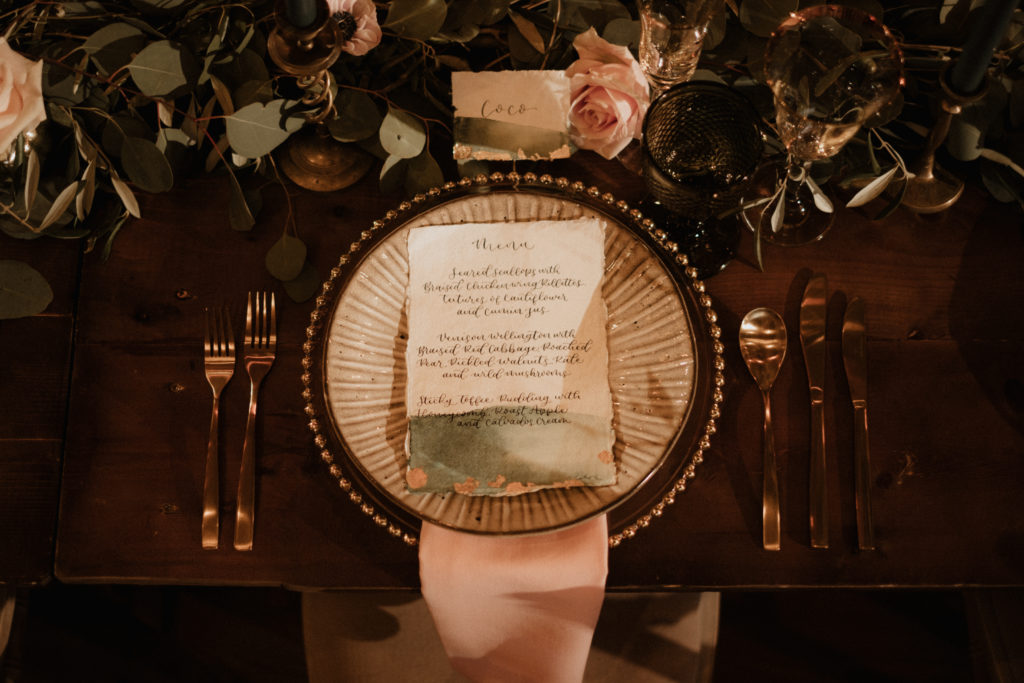 A beautiful food menu for your wedding day