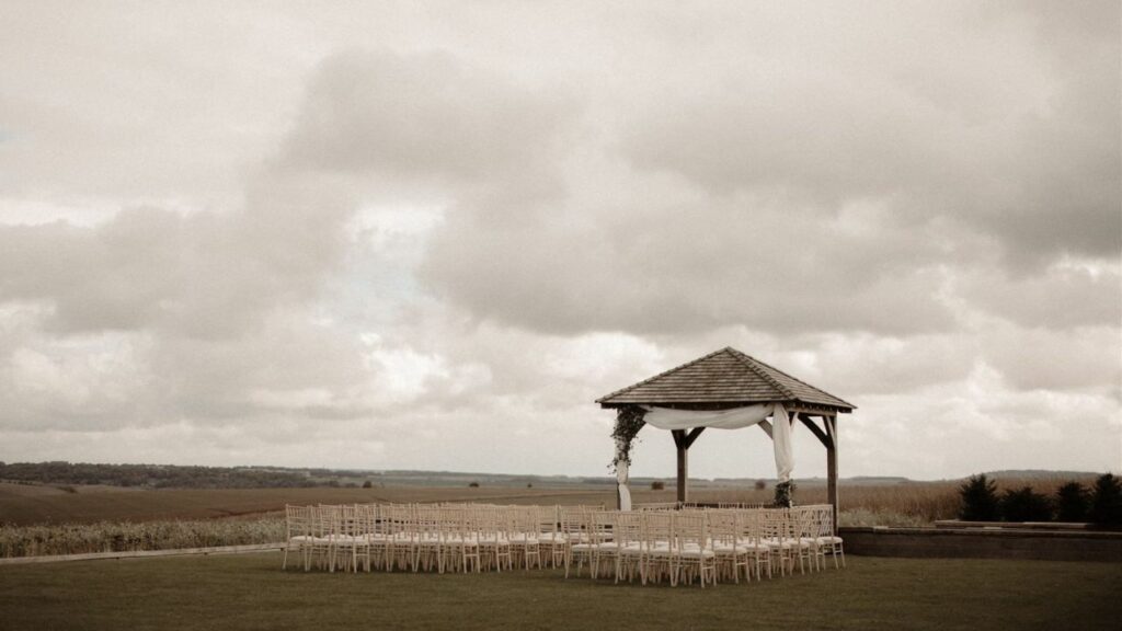 outdoor wedding ceremony in wiltshire